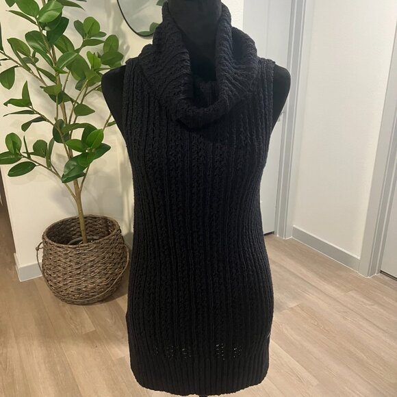 Hollister Sleeveless Cowl Neck Knit Tunic Tank Sweater Sz M Academia Coastal - Picture 2 of 6